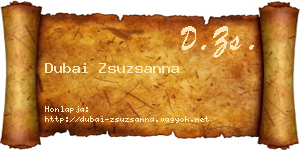 Dubai Zsuzsanna névjegykártya